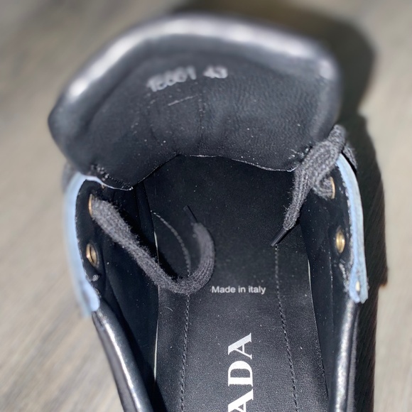 Prada Macro Re-Nylon and brushed leather sneakers - Picture 1 of 12